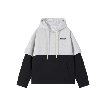 CELUCASN Sweatshirt Unisex Two tone Stitching