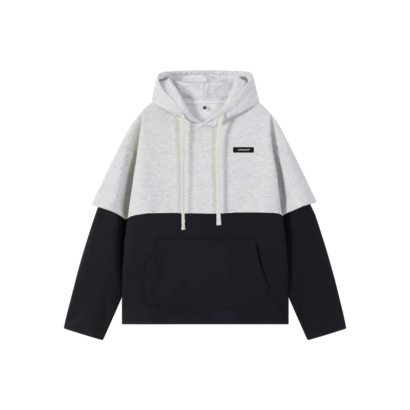 CELUCASN Sweatshirt Unisex Two tone Stitching-0
