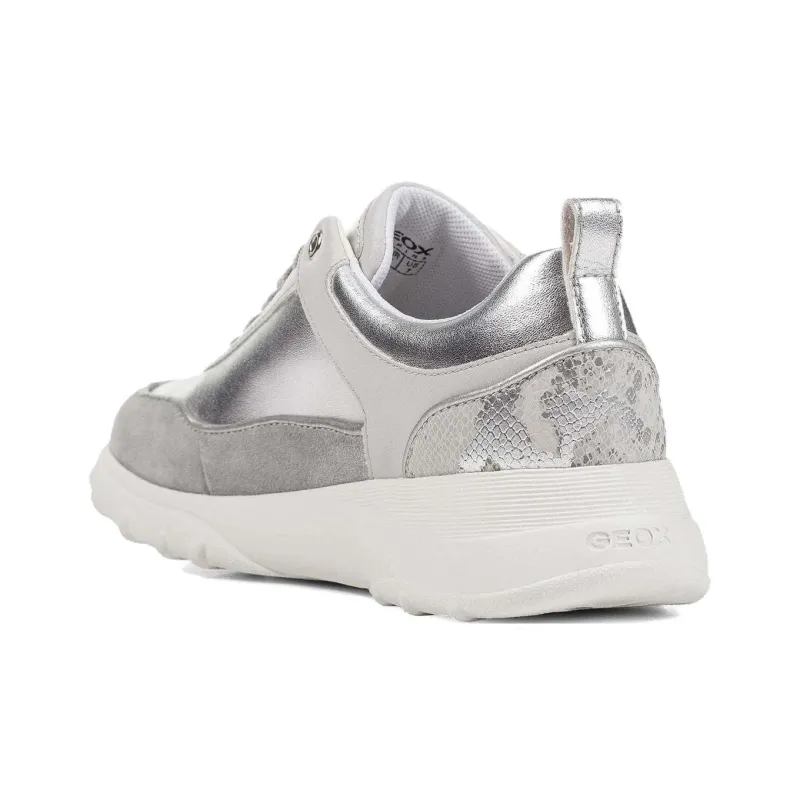 GEOX Alleniee Low Top Casual Shoes Women's Gray Silver-3