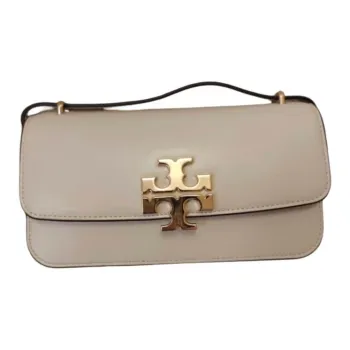 TORY BURCH Eleanor Cow Leather Shoulder Bag Small Size Women's Warm White