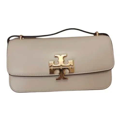 TORY BURCH Eleanor Cow Leather Shoulder Bag Small Size Women's Warm White