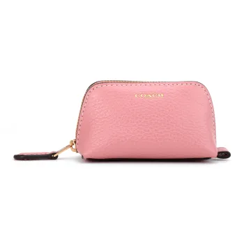 COACH Cosmetic Pebbled Leather Clutch Makeup Bag Regular Women's Pink