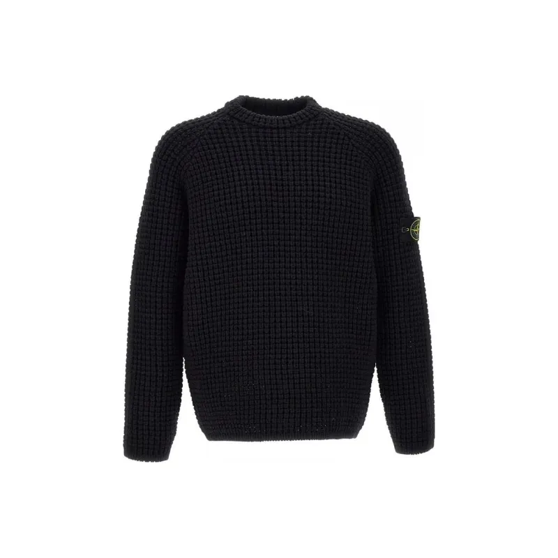 STONE ISLAND Compass Logo badge Waffle knit Jumper-0
