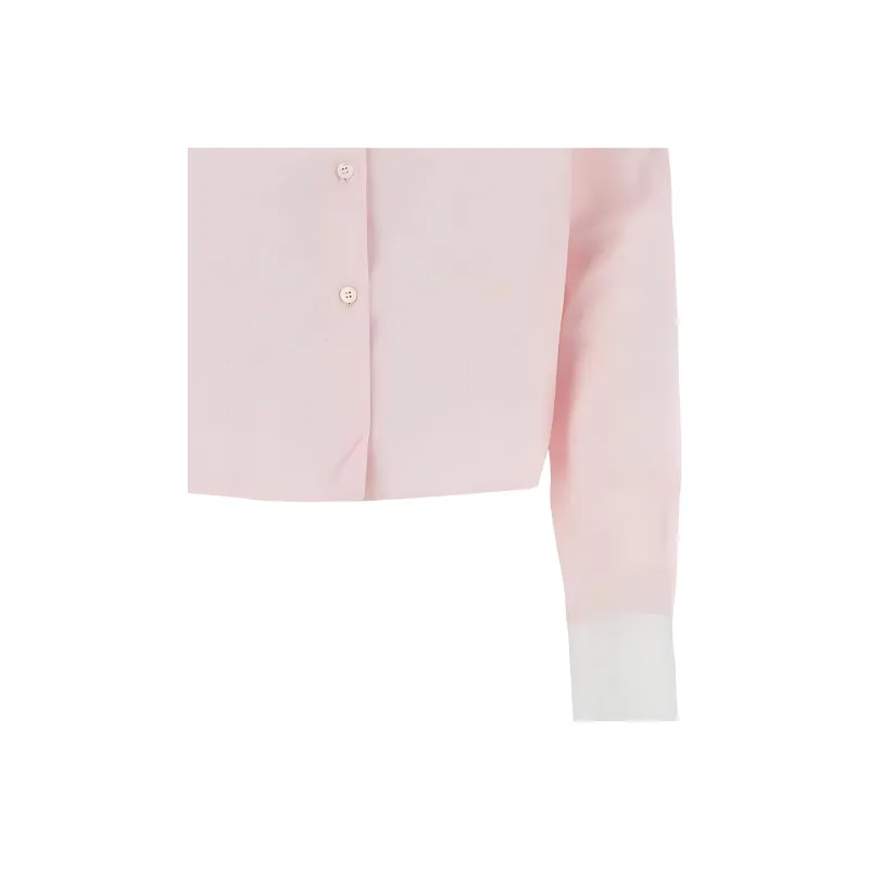 PRADA Logo Embroidered Button Up Shirt-3