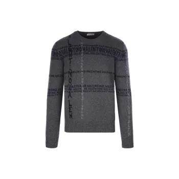 Valentino Cashmere Sweaters Men Gray