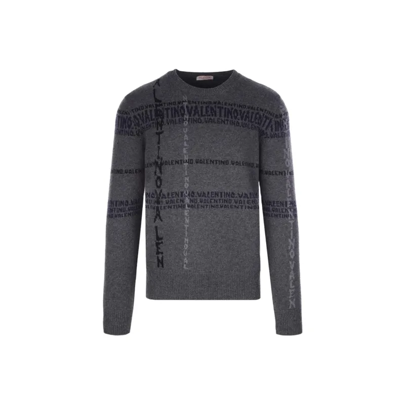Valentino Cashmere Sweaters Men Gray-0