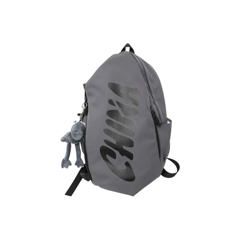 OUZIHUANG Nylon Backpack Unisex Black/White/Pink/Gray-11