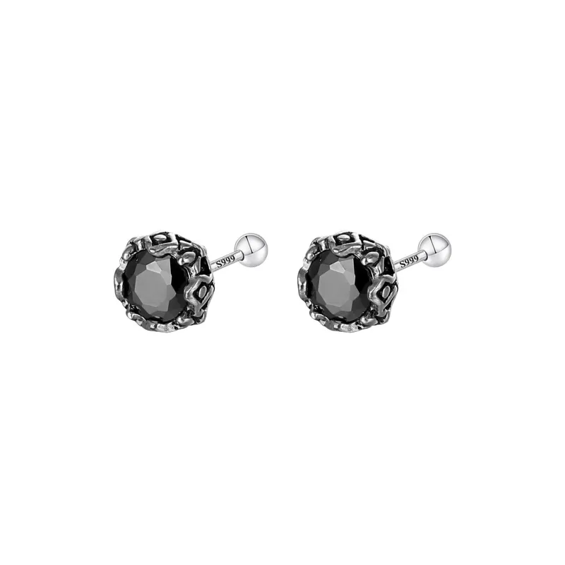 GIFT&CO 999 Fine Silver Stud Earrings Unisex-3