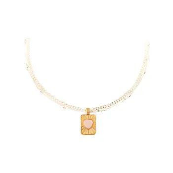 Oups! Island Summer Collection 18K Gold Fashion Heart, Everyday Versatile Necklace, Box Women's