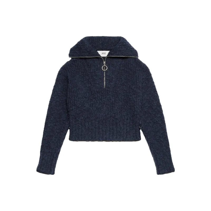 AMIPARIS Half-Zipped Knitted Jumper-0