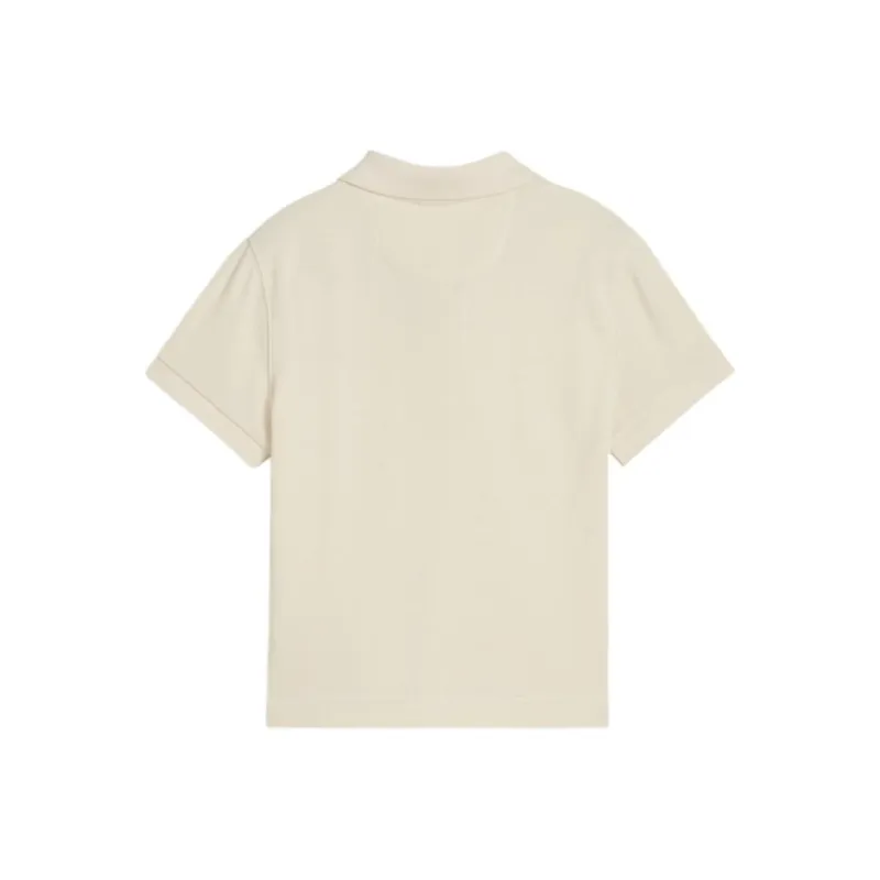 PUMA Ess LogoPremium Polo Shirt Women's Snow White-1
