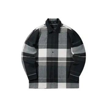 HLA Brushed Plaid Warm Casual Long Sleeved Shirt Men's