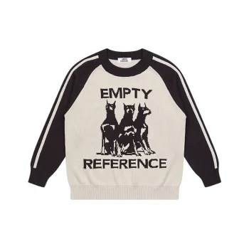 EMPTY REFERENCE Doberman Series Sweaters Unisex Gray Black