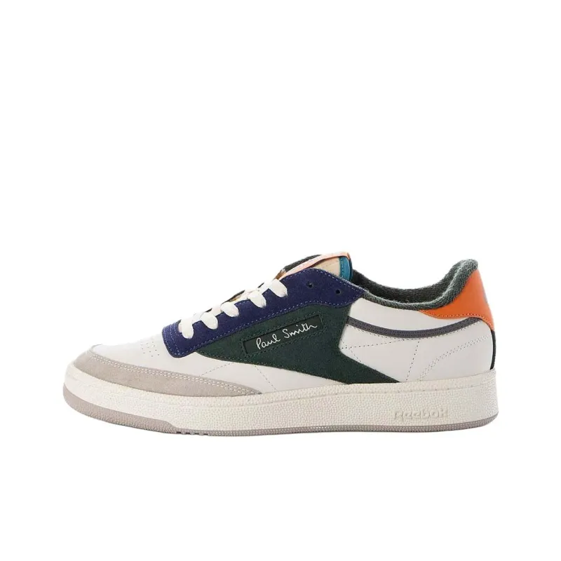 Paul Smith x Reebok CLUB C 85 VINTAGE Anti-Slip Wear-Resistant Low-Top Skateboard Shoes Men's White Green Gray-0