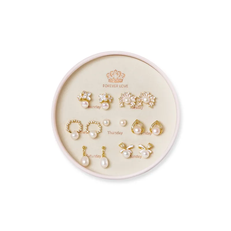 Taste The Color Pearl Stud Earrings Women's-1