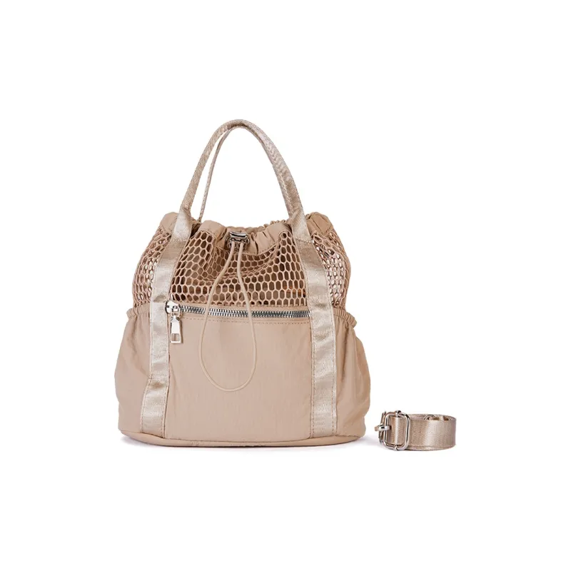 Dubaolu Fabric Handbag Regular Women's Apricot/Black-1