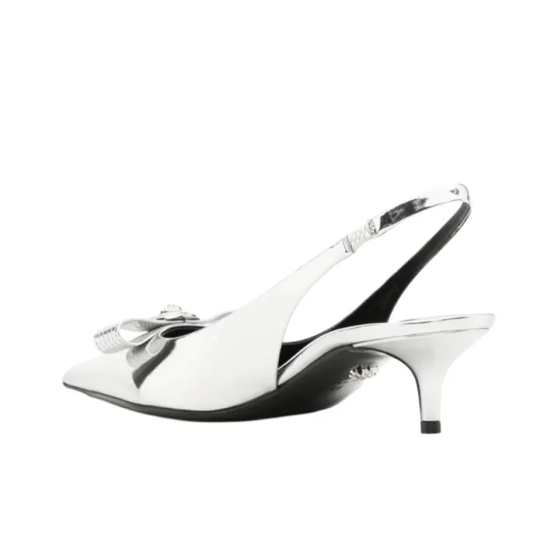 FANSIZHE Slim Heel High Heels 5cm Women's Silver-3