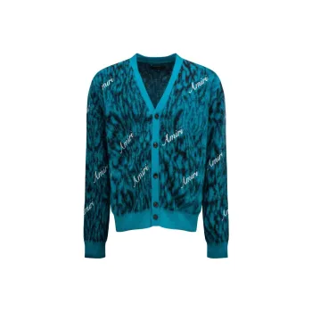 AMIRI Mohair Cheetah Cardigan