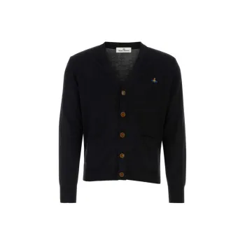 Vivienne Westwood Orb Logo Embroidered V Neck Cardigan
