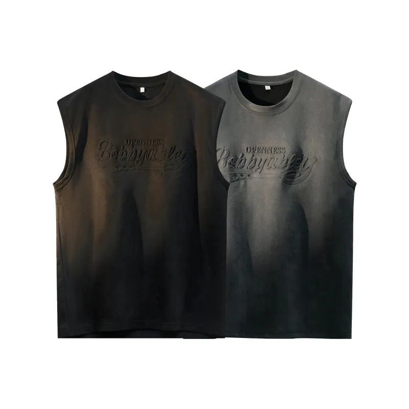 BOBBY ABLEY Versatile Loose Fit Straight Fit Letter Moisture Wicking Sleeveless Tank Top Unisex-34