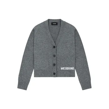 WE11DONE Logo embroidered Knitted Cardigan