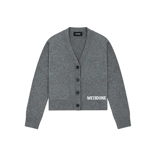 WE11DONE Logo-embroidered Knitted Cardigan-0
