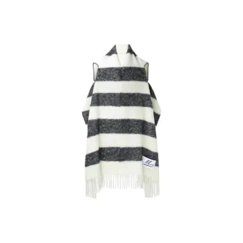 MARNI Alpaca Shawls Unisex Gray White