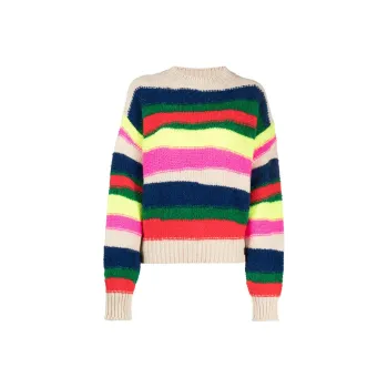 DSQUARED 2 Horizontal Stripe Chunky Knit Crewneck Jumper