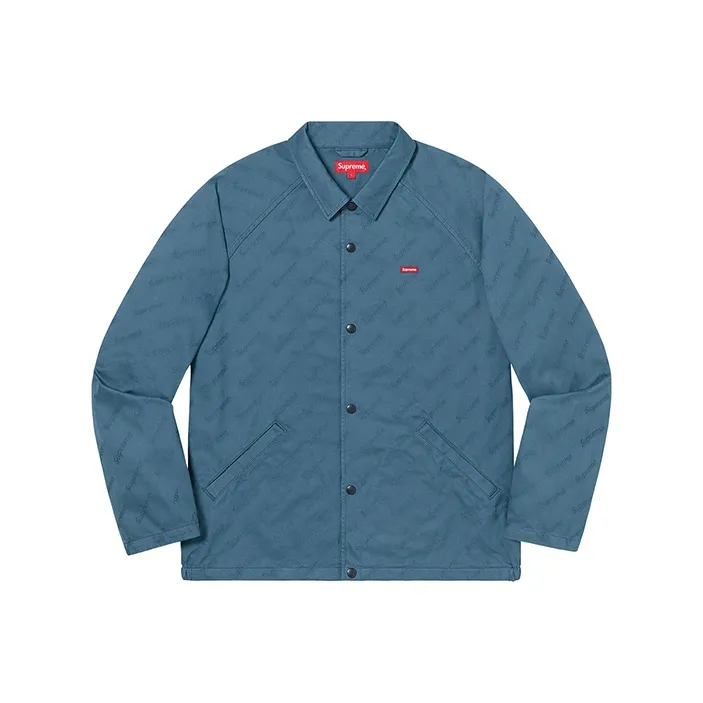 Supreme Snap Front Jacquard Logos Twill Jacket-0