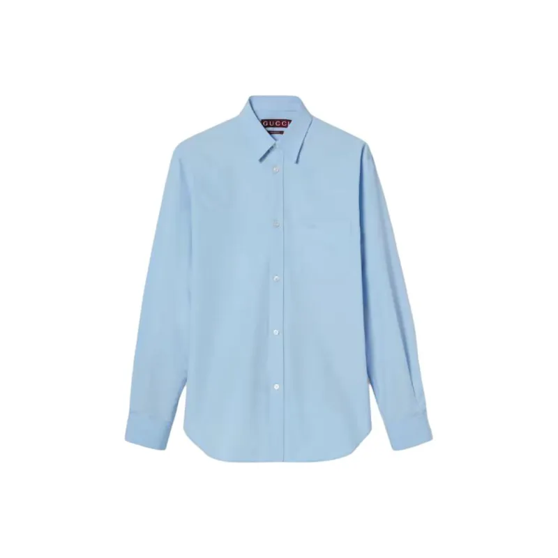 GUCCI Logo Embroidered Long Sleeve Shirt-0