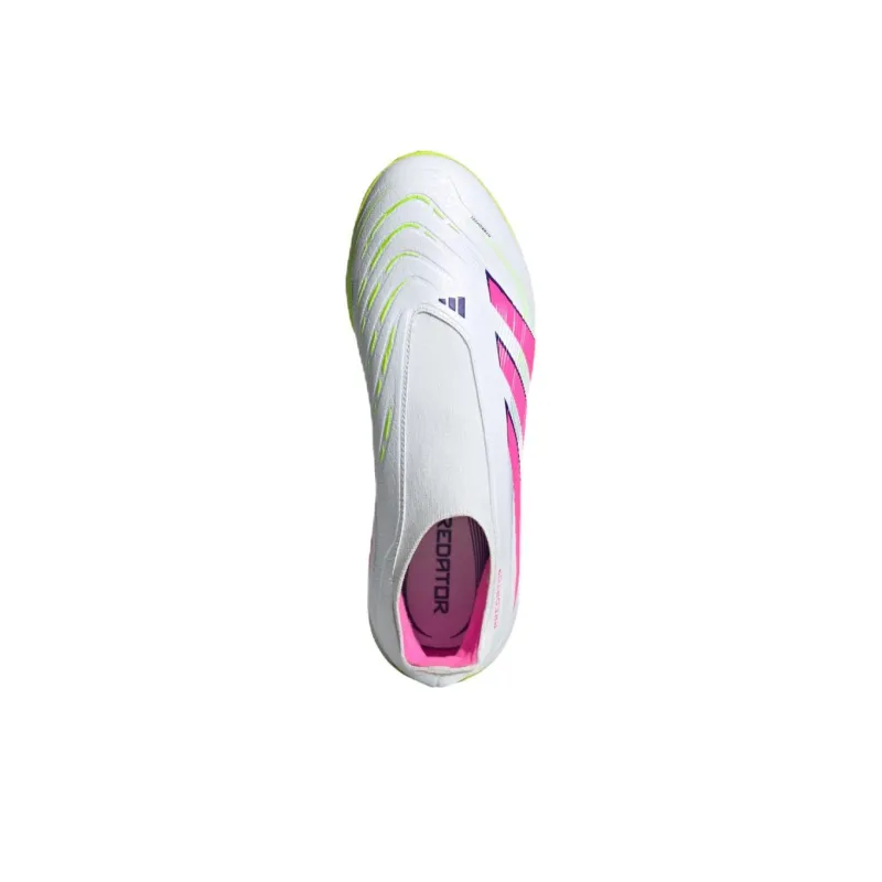 Adidas Predator League Laceless Turf Cloud White Lucid Pink Lucid Lemon-4