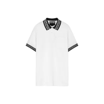 VERSACE JEANS COUTURE Contrasting trim Piqué Polo Shirt