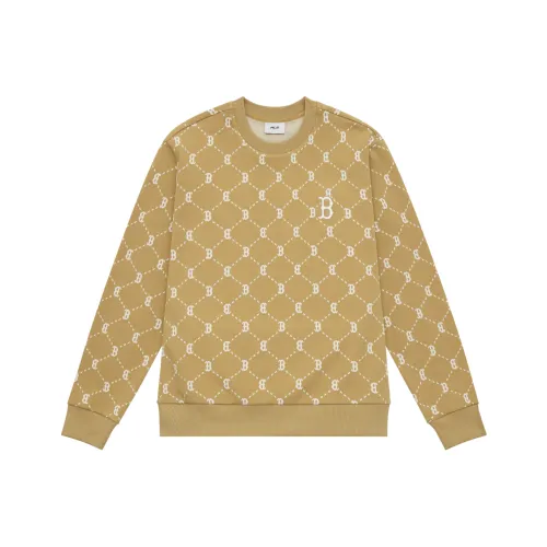 MLB MONOGRAM Collection Basic Boston Red Sox 24FW Crewneck Sweatshirt Unisex Camel