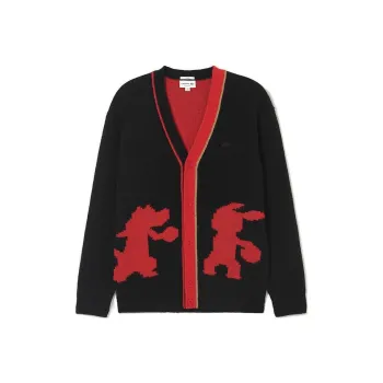 LACOSTE Knitwear Unisex Black Red