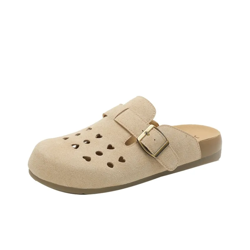 JOSINY Cut Out Odor Resistant Closed Toe Slippers Women's Apricot-0