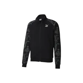 PUMA Luxe Aop Track Jackets Men Black Gray Color