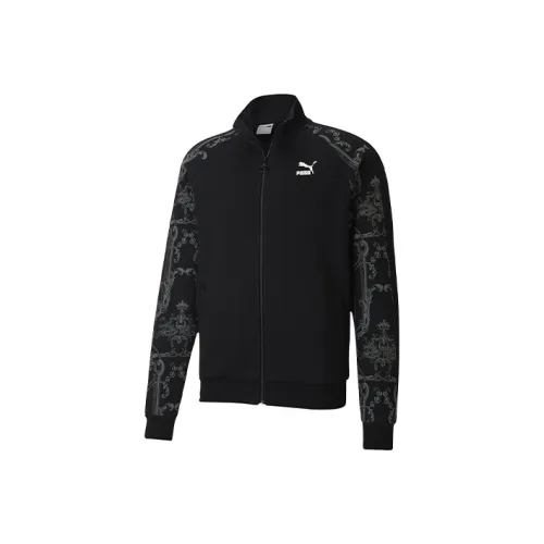 PUMA Luxe Aop Track Jackets Men Black Gray Color