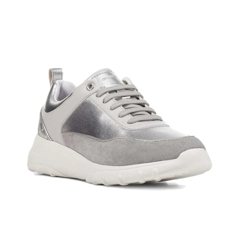 GEOX Alleniee Low Top Casual Shoes Women's Gray Silver-1