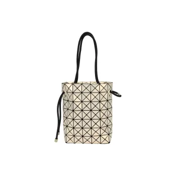 ISSEY MIYAKE Solid Polyester Bucket Bag, Handbag, Crossbody Bag, Shoulder Bag Regular Women's Cream Yellow