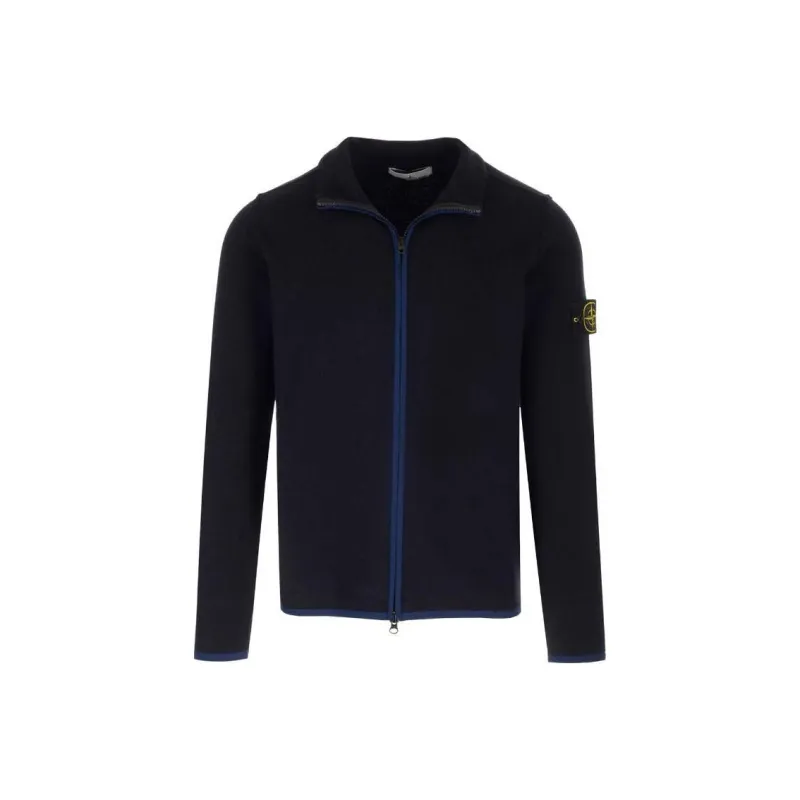 STONE ISLAND Compass Patch High Neck Zipped Cardigan-0