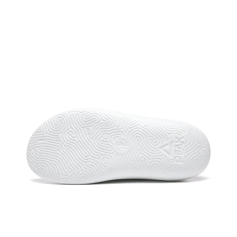 PEAK Slip Resistant Abrasion Resistant Cushioning Slide Slippers Men's White Gray-5