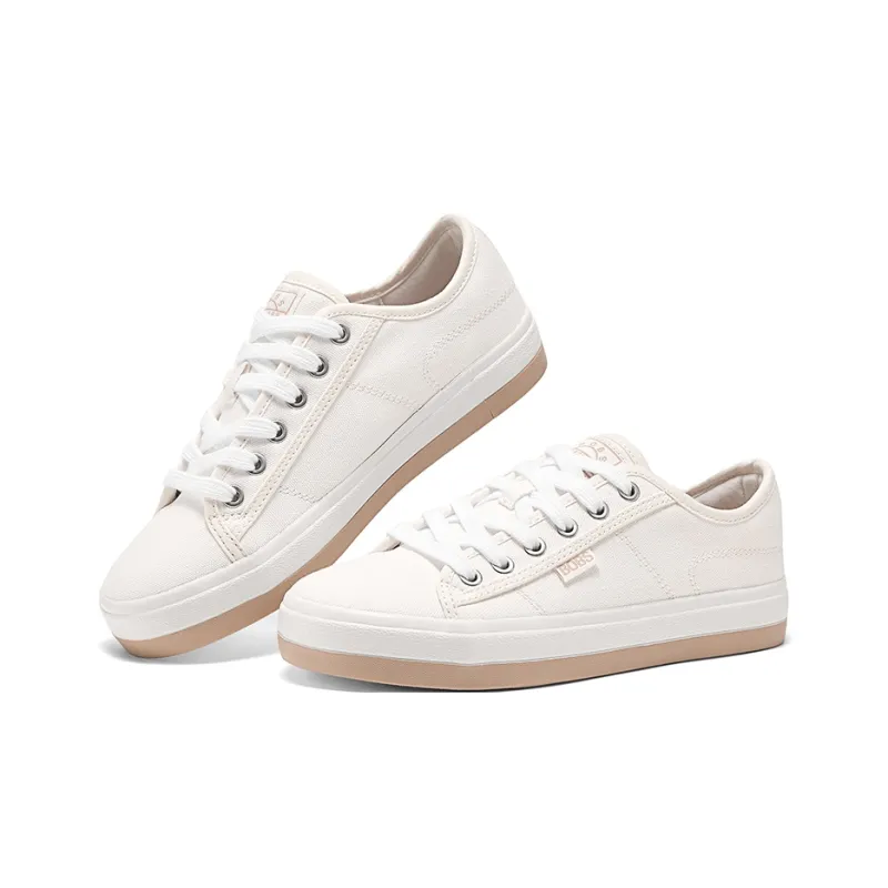 Skechers Bob's Abrasion Resistant Low Top Canvas Shoes Women's White-2