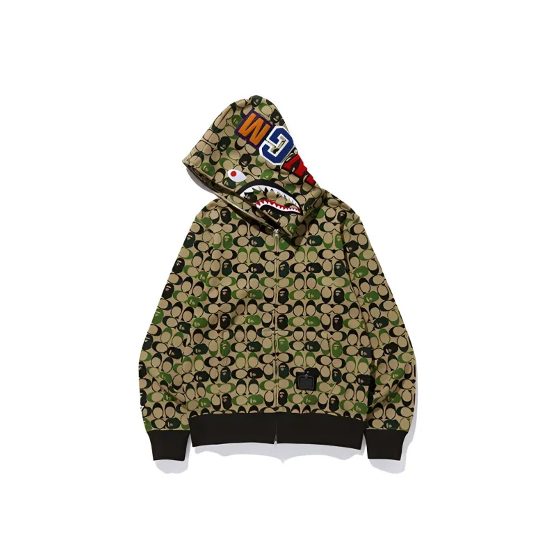 Bape X Coach Shark Full Zip Hoodie-1