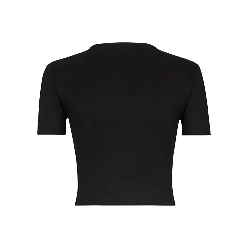 FENDI Logo-embroidered Cropped Cotton-blend T-shirt-1