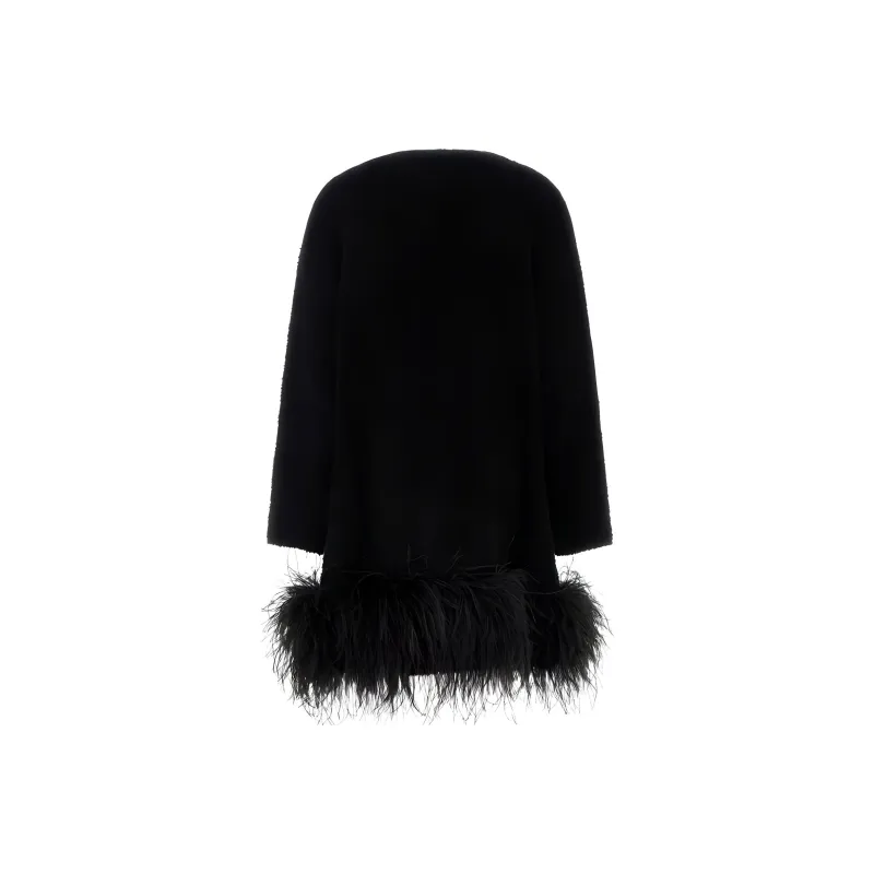 MaxMara Studio Feather Detailed Open Front Cardigan-1