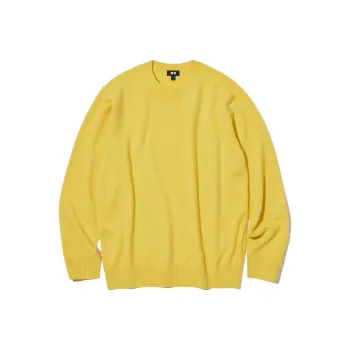 UNIQLO Cashmere Sweaters Men Lemon Yellow