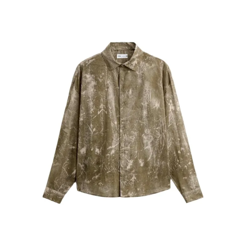 ZARA Shirts Men Khaki-0