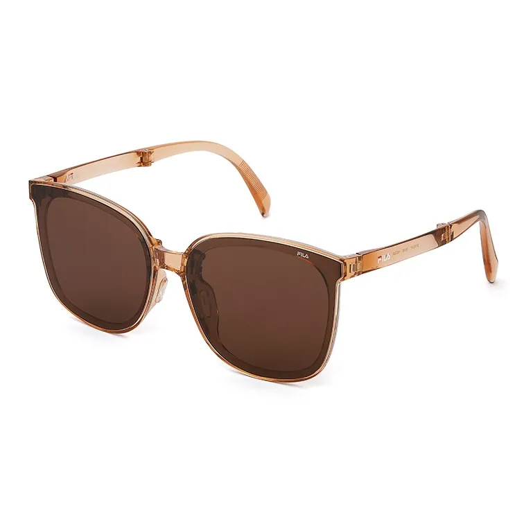FILA TR/Memory Plastic Cat Eye Sunglasses Unisex Black, Caramel, Milk Tea Gray-5