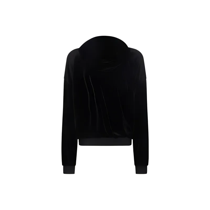 TOM FORD Zip Detailed Velvet Hoodie-1