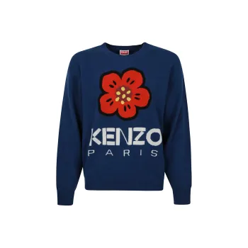 KENZO Boke Flower Intarsia Knitted Crewneck Jumper